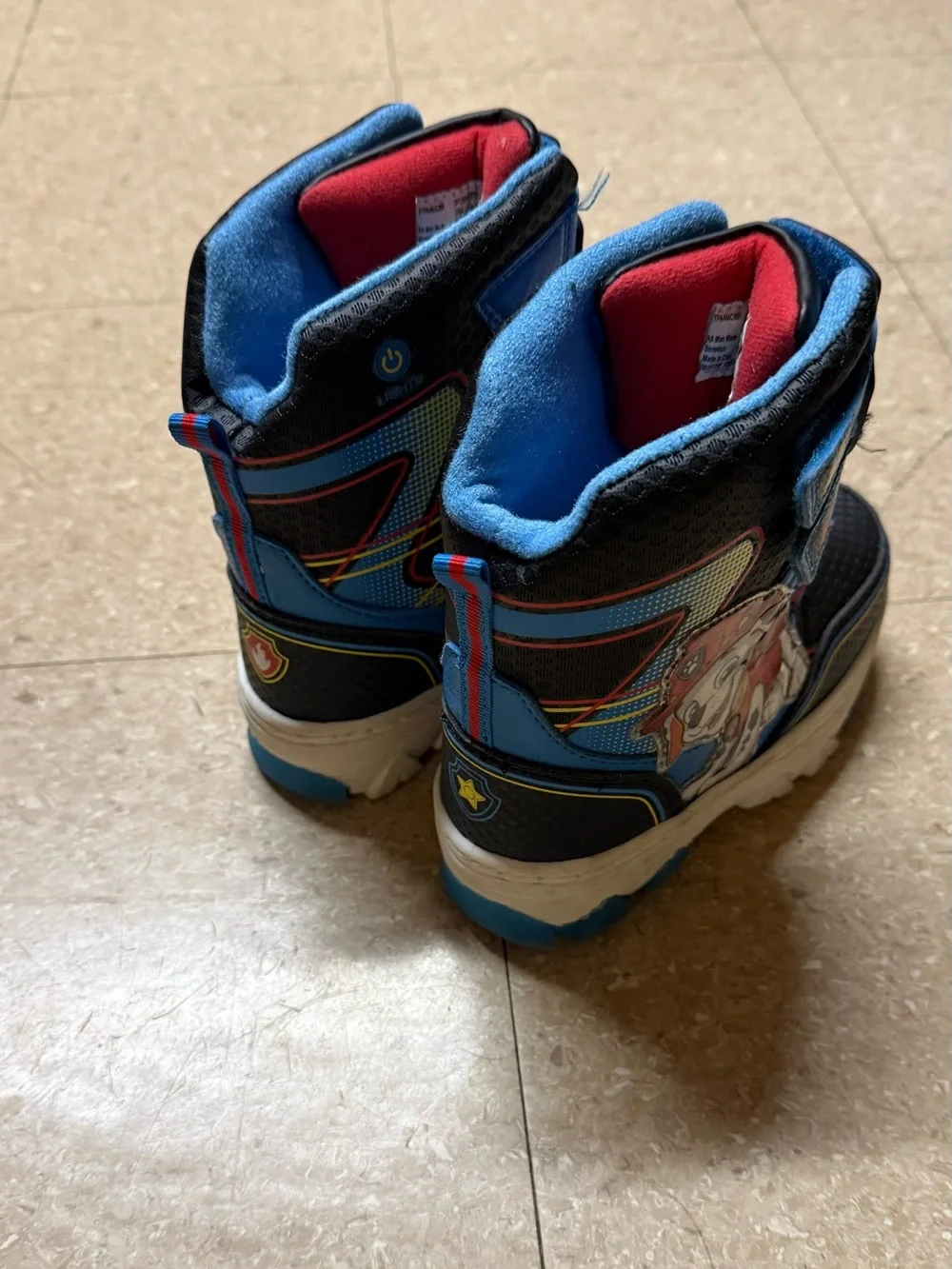 Paw Patrol Blue and Black Kids Winter Boots with Character Patches